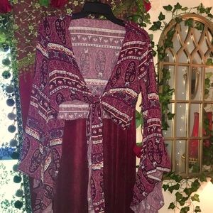Purple Big bell sleeve cardigan Gypsy whimsigoth witchy Stevie nicks